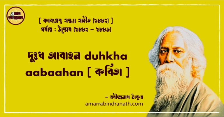 দুঃখ আবাহন duhkha aabaahan [ কবিতা ]- রবীন্দ্রনাথ ঠাকুর