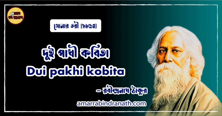 দুই পাখী কবিতা । Dui pakhi kobita । সোনার তরী কাব্যগ্রন্থ । রবীন্দ্রনাথ ঠাকুর