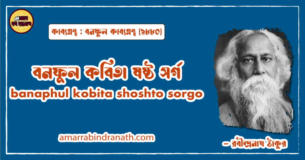 বনফুল কবিতা ষষ্ঠ সর্গ । banaphul kobita shoshto sorgo । বনফুল কাব্যগ্রন্থ | রবীন্দ্রনাথ ঠাকুর