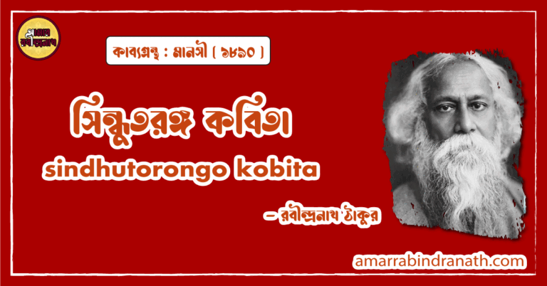 সিন্ধুতরঙ্গ কবিতা । sindhutorongo kobita | মানসী  কাব্যগ্রন্থ | রবীন্দ্রনাথ ঠাকুর